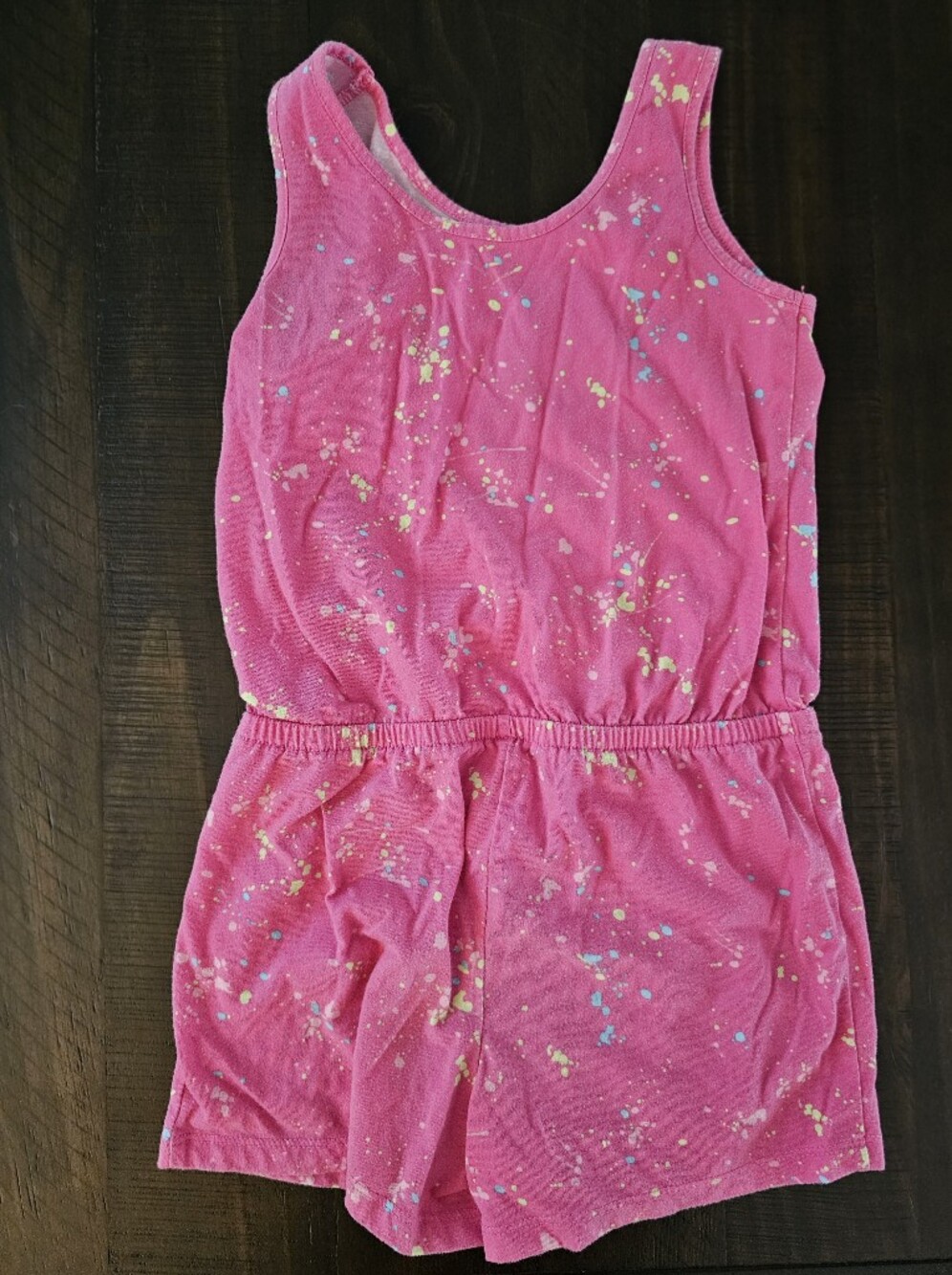 The Children's Place Hot Pink Paint-Splatter One-Piece Romper